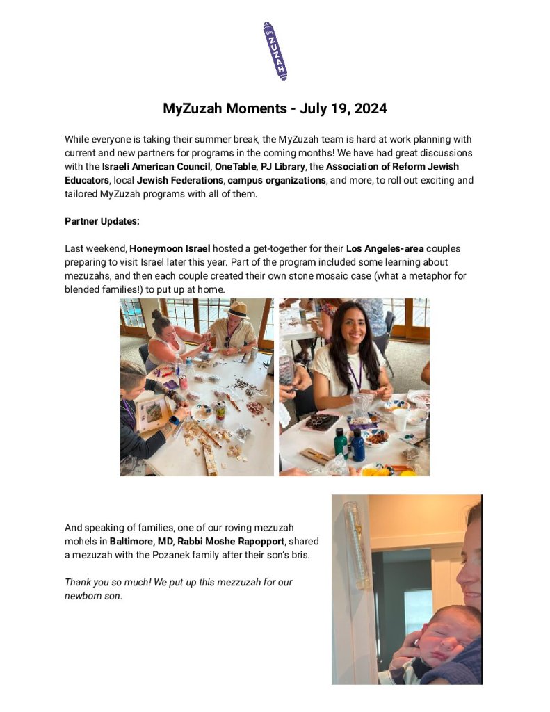 thumbnail of MyZuzah Moments – July 19, 2024